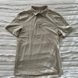 Lululemon Grey/Beige Stripe Polo Golf Shirt